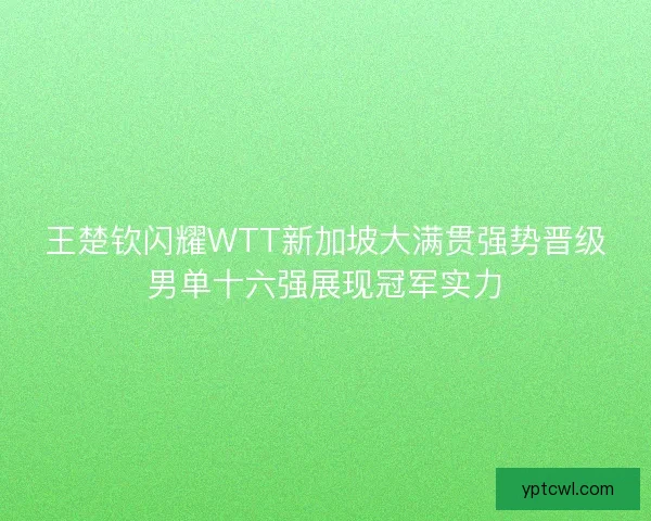 王楚钦闪耀WTT新加坡大满贯强势晋级男单十六强展现冠军实力