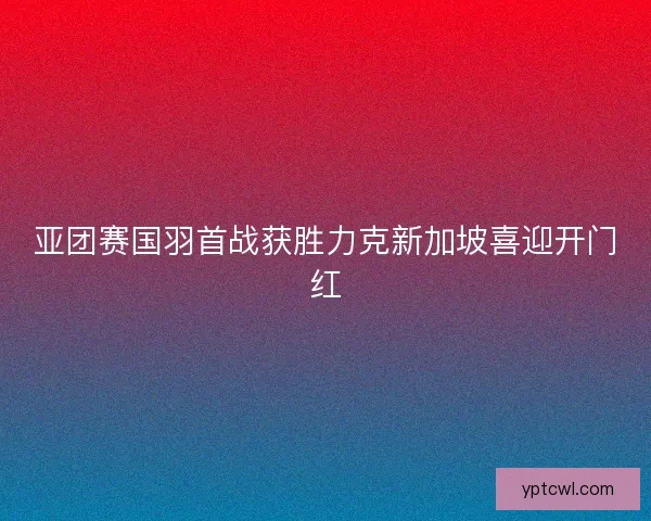 亚团赛国羽首战获胜力克新加坡喜迎开门红
