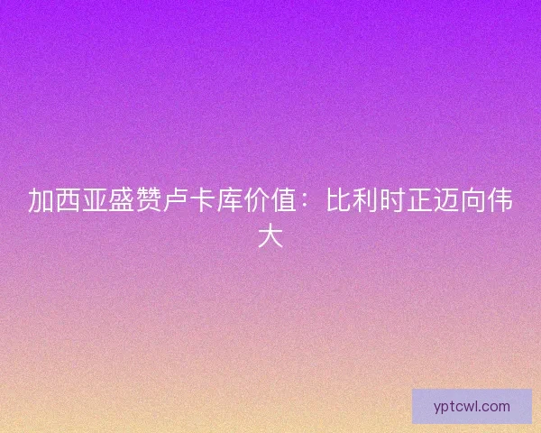 加西亚盛赞卢卡库价值：比利时正迈向伟大